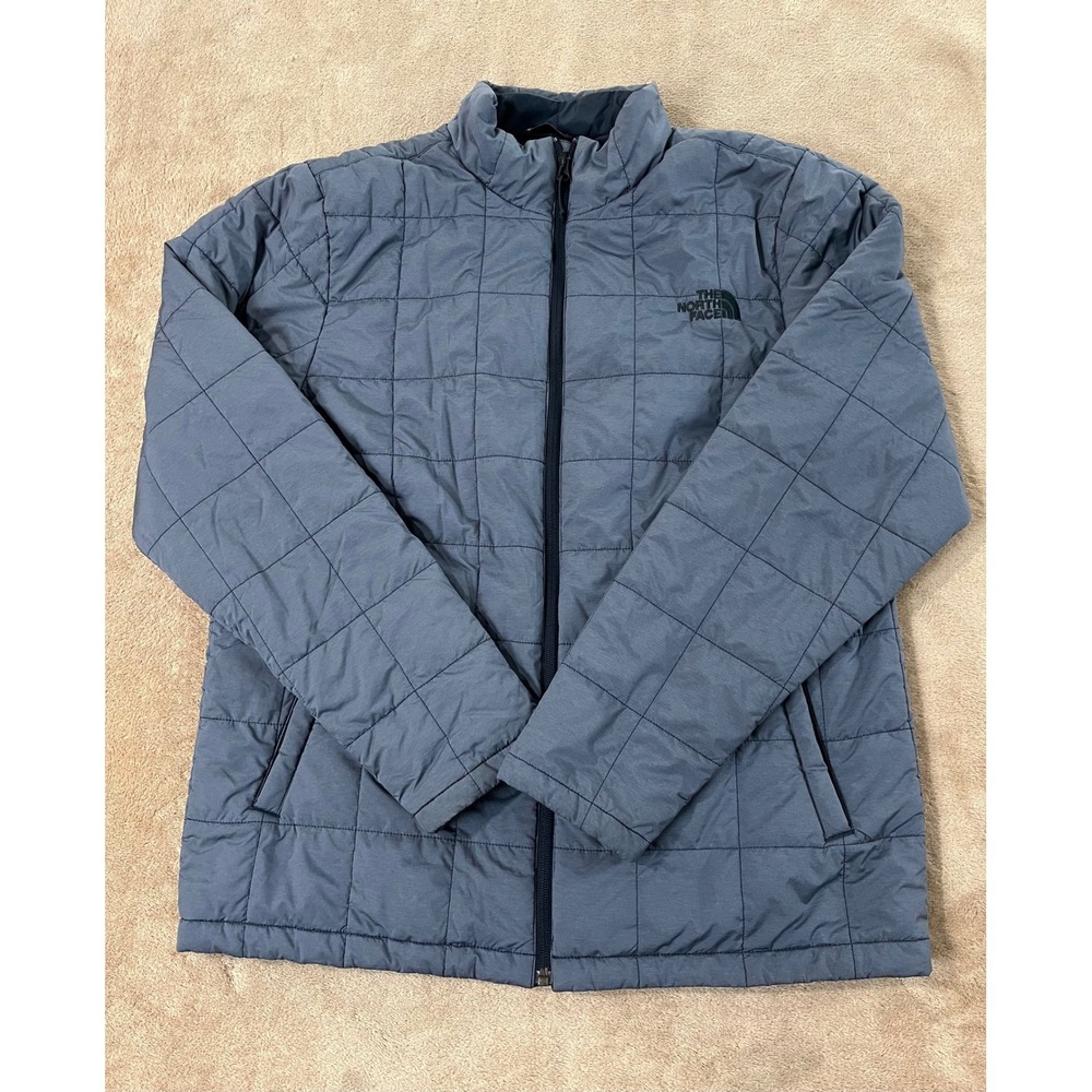 The North Face Junction Insulated Jacket Men's M Gray Mock Neck Long Sleeve EUC
